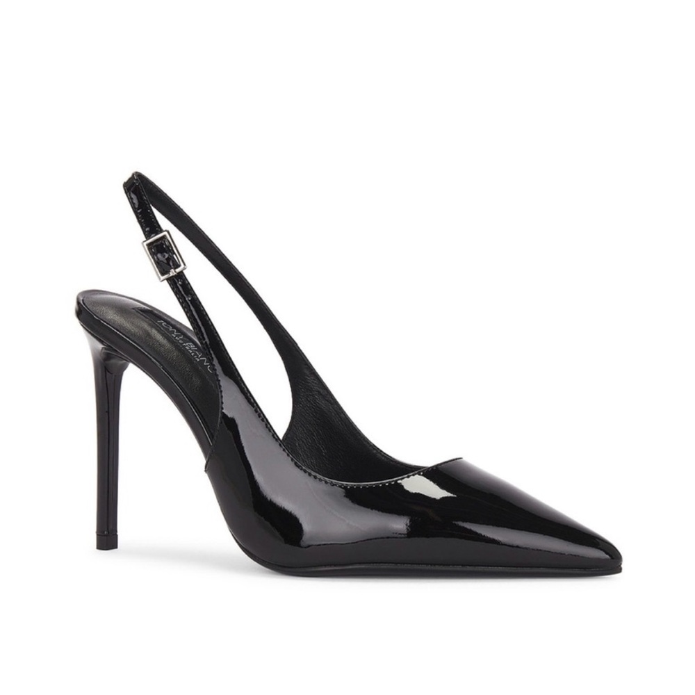 Tony Bianco Black Patent Leather Slingback Stiletto Pumps